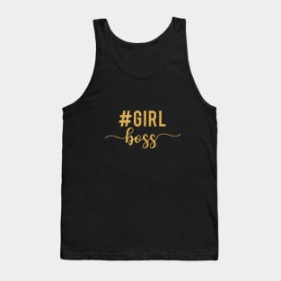 Girl boss gold glitter Tank Top